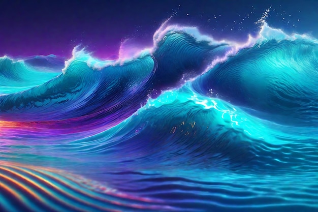 Une série d'illustrations sur les vagues vibrantes des rêves océaniques