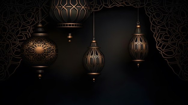 Une série de lampes aux motifs arabes technologie générative ai