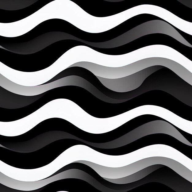 Photo une série de lignes noires et blanches qui montrent les courbes des vagues