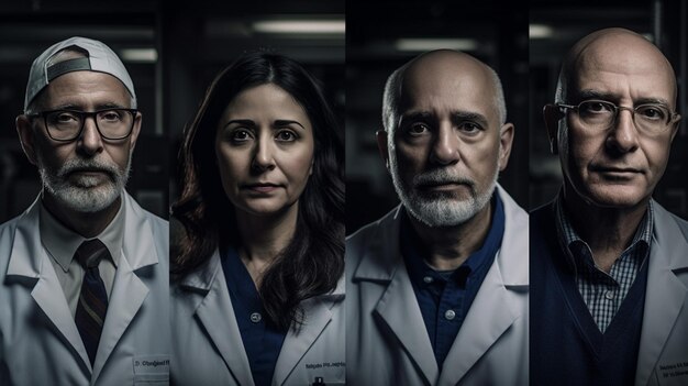 Une série de portraits de médecins de la série la série 'le docteur'