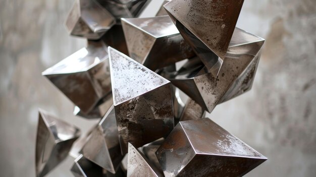 Photo une série de sculptures représentant les étapes de la symétrie brisant de parfaitement symétrique à