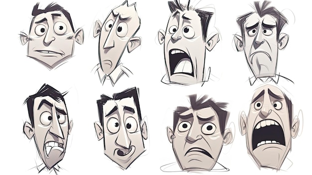 Une série de visages dont l'un a un visage avec les visages de l'autre.