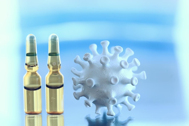 seringue et ampoule, vaccin contre le coronavirus, concept médecine vaccination protection covid 19