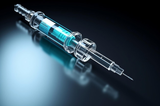 Seringue médicale injectant une IA générative de vaccin