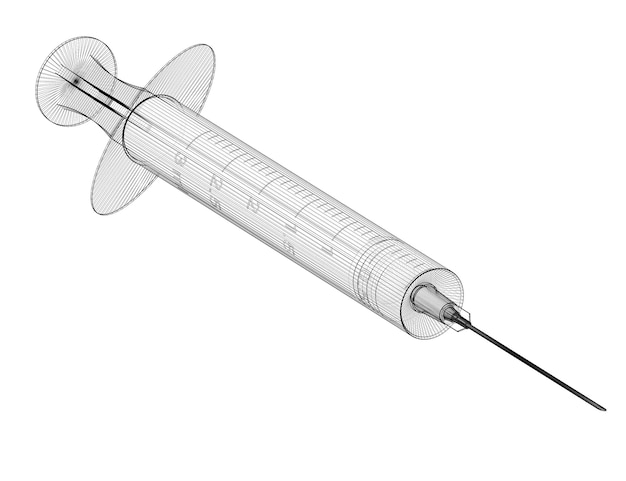 Seringue médicale pour injections sur fond