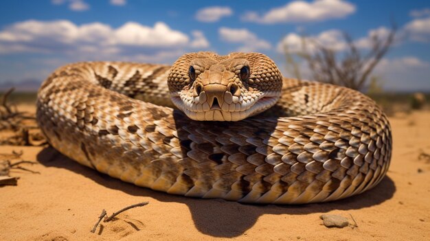 Photo un serpent dans le désert.