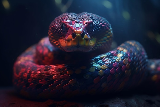 Serpent dans la nuit IA générative