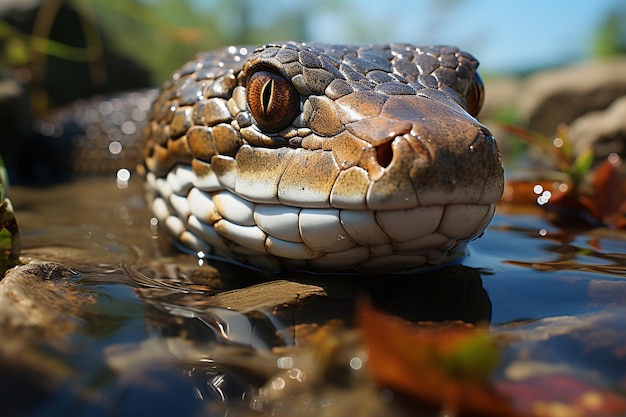 Serpent dans la rivière