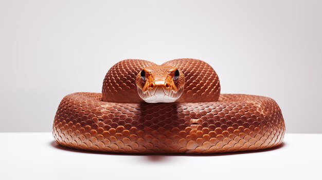 Un serpent sur fond blanc sont des reptiles carnivores allongés sans membres