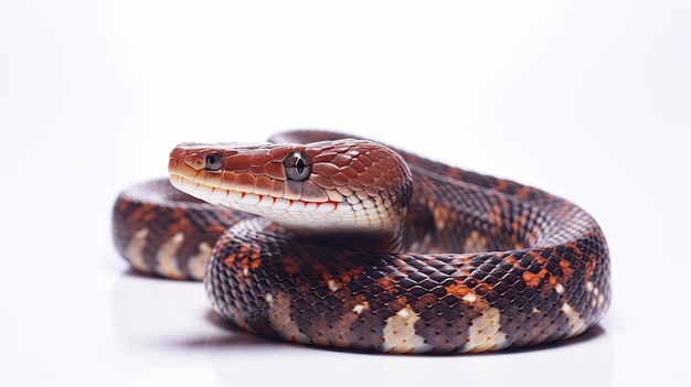 Un serpent avec un fond blanc