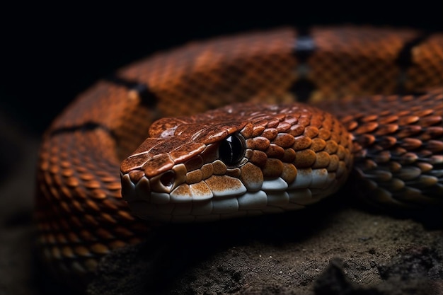 Photo un serpent avec un fond noir