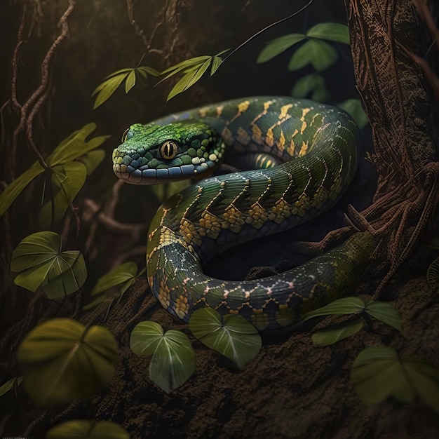 Un serpent en forêt