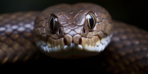 Un serpent avec une grande bouche et un grand sourire