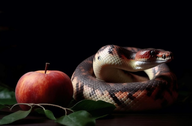 Serpent mal avec le péché de la pomme interdite Générer ai