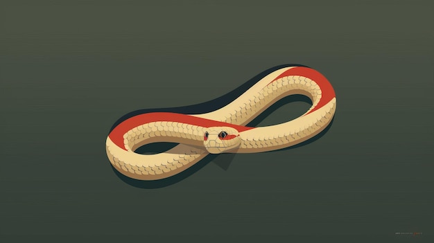 Serpent minimaliste Un design animé avec un minimum de détails