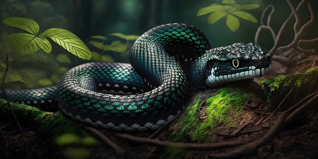 Un serpent avec le mot serpent dessus