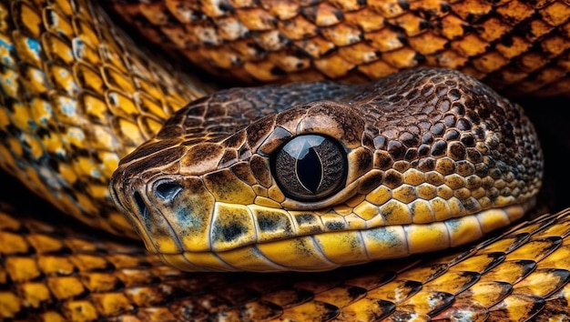 Serpent python portrait arrière-plan gros plan macro de beau serpent concept animal sauvage