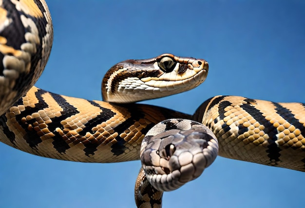 Photo un serpent avec un serpent sur la tête