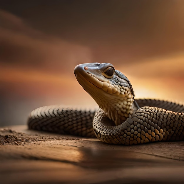 Un serpent avec une tête bleue et une tête noire qui dit "serpent bleu" dessus