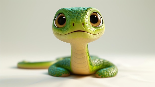 Photo un serpent vert sur fond blanc