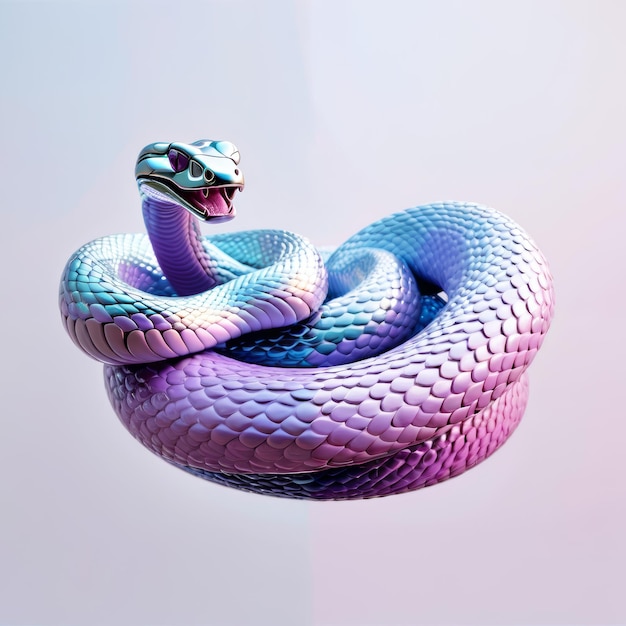 Le serpent violet et le serpent bleu volent dans les airs