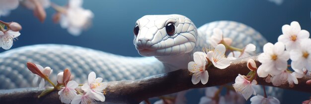 Serpent vipère bleu sur la branche Serpent serpent bleu insularis