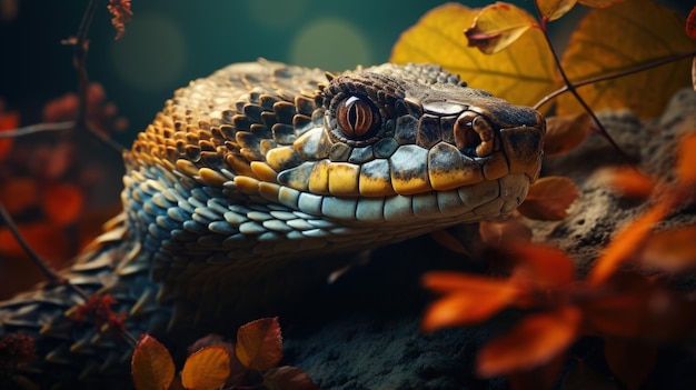 Les serpents sont un sous-ordre de la classe des reptiles de la division Scalyidae créatures venimeuses prédatrices effrayantes et belles écailles et peau dangereuses