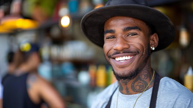 Photo un serrurier souriant à la tête