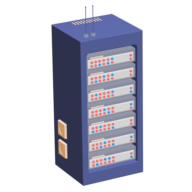 Serveur de réseau de données dans l'armoire Test de diagnostic dans la technologie de la salle informatique