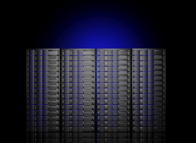 Serveurs de réseau dans le centre de données