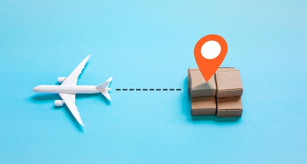 Service de logistique ou de fret avec commande d'avion et de boîte de produitstransport d'entreprise