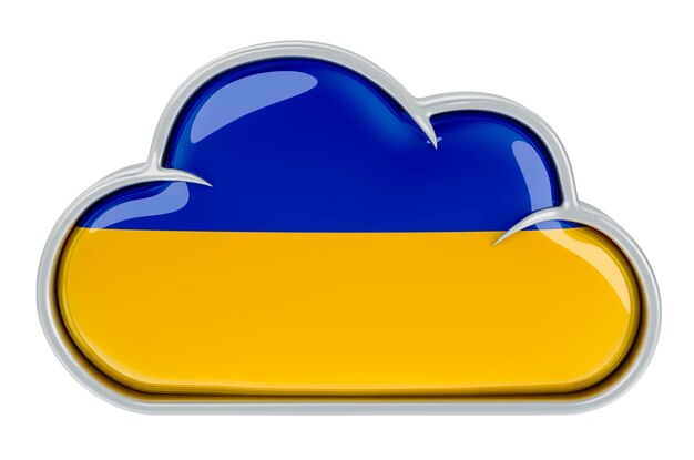 Service de stockage en nuage en Ukraine rendu 3D isolé sur fond blanc