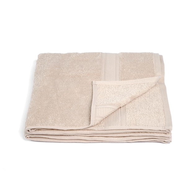 Une serviette beige de la société Wool Company