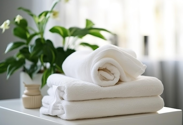 des serviettes dans une salle de bain minimaliste