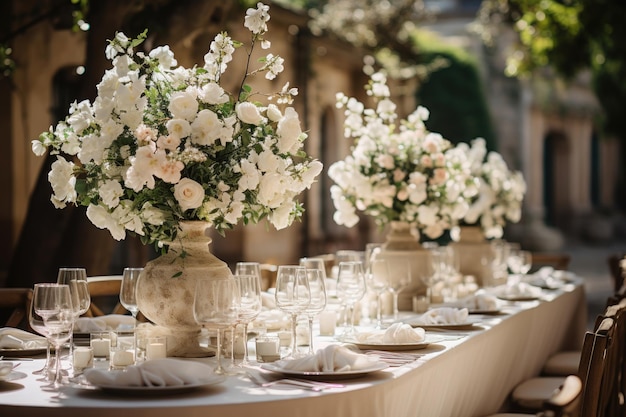 Servir une table de fête avec des compositions florales