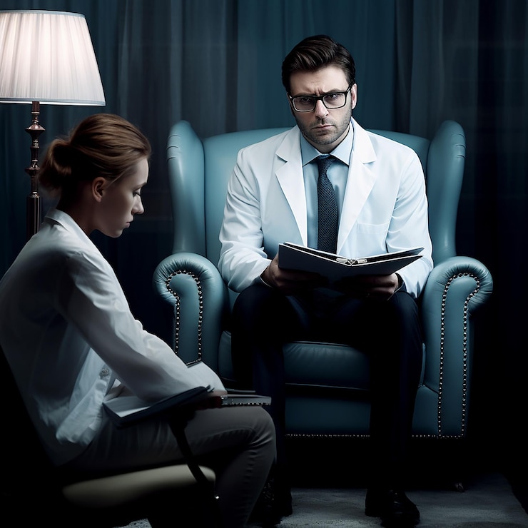 Photo session de consultation avec un psychiatre