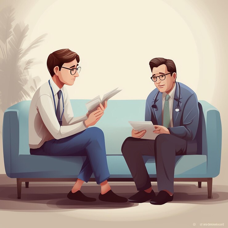 Photo session de consultation avec un psychiatre