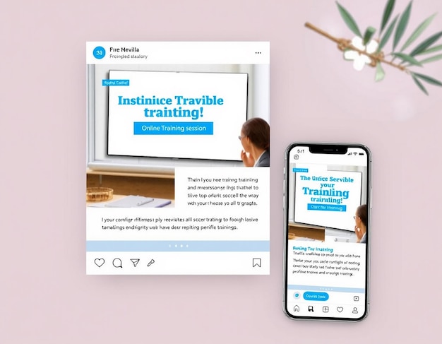 Session de formation en ligne modèle de message sur les médias sociaux