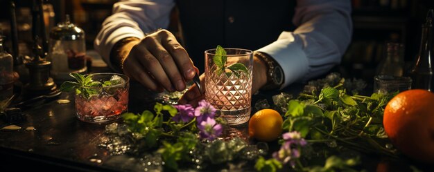 Photo sessions de mixologie de cocktails d'origine