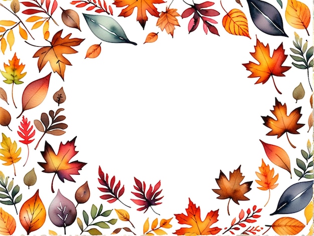 Set d'affiches de couverture de cartes d'automne avec des éléments isolés d'aquarelle mignons et un motif avec l'automne