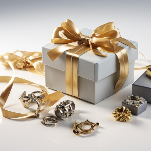 Set de cadeaux de fabrication de bijoux isolé sur fond blanc IA générative