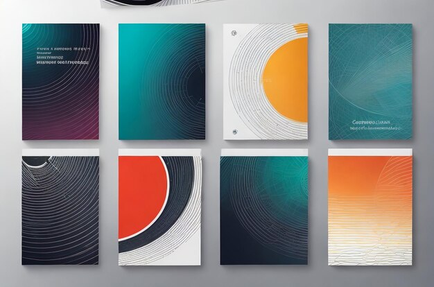 Set de cartes avec des couleurs liquides mélangées Conception abstraite futuriste Utilisable pour les bannières, la disposition des couvertures et