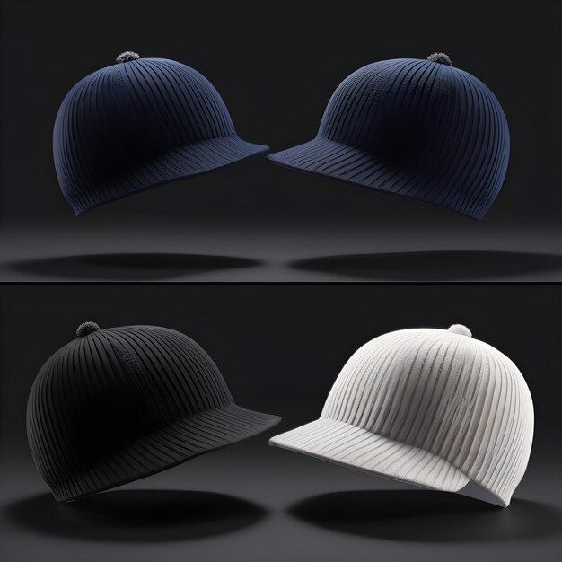 Set de casquettes de baseball à texture