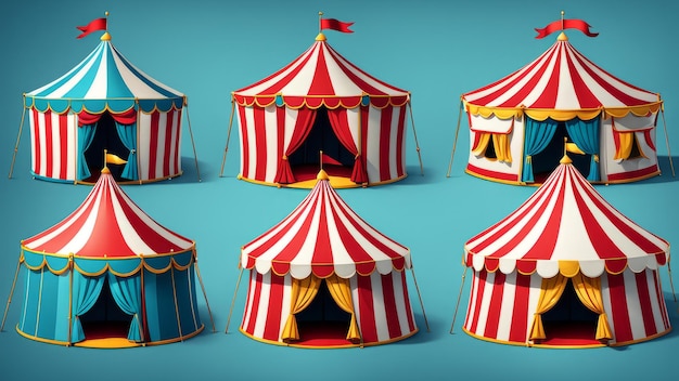 Set de collection d'éléments de la tente de cirque