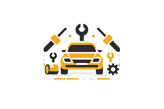 Set complet d'icônes d'outils de voiture pour la réparation et l'entretien de l'automobile