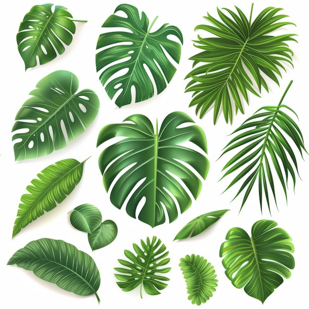 Set de feuilles tropicales