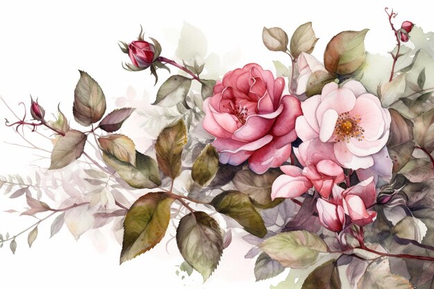 Set de fleurs de lavande à l'aquarelle Illustration dessinée à la main isolée sur fond blanc