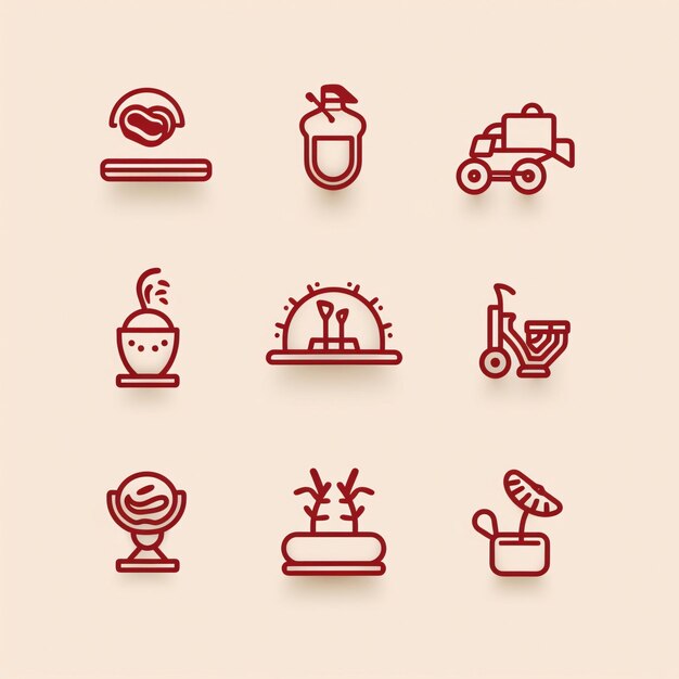 Set d'icônes pour un café et un restaurant Illustration vectorielle de style contour