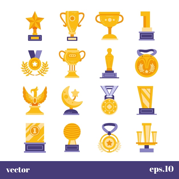 Set d'icônes des prix du trophée d'or