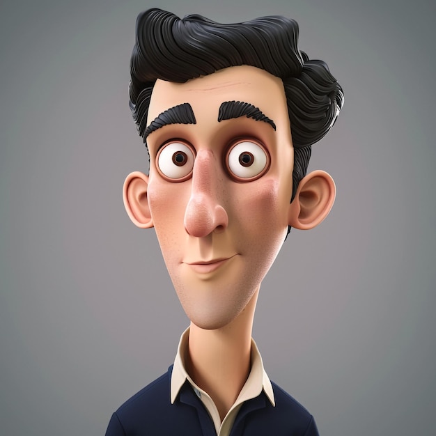 Set d'icônes vectorielles 3D du visage d'un personnage de dessin animé